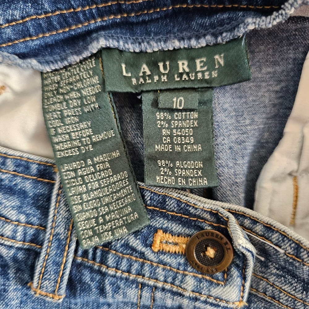 Lauren Ralph Lauren Women's Blue Jeans Size 10 Straight Leg Stretch Denim - Picture 12 of 12